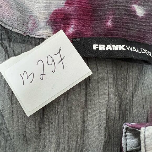 Frank Walder Shifon Floral Print Blouse Tunic Button up size XL - Picture 9 of 9